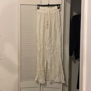 Abercrombie white linen beach pants